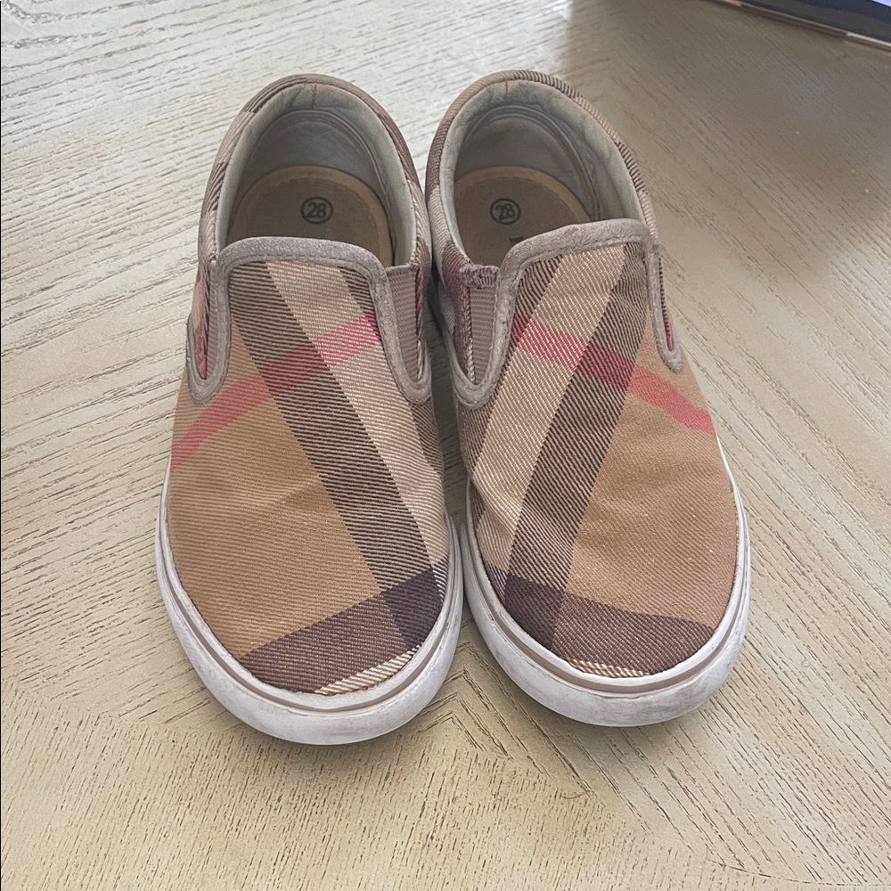 Burberry Kids Slip-On Plaid Shoes
